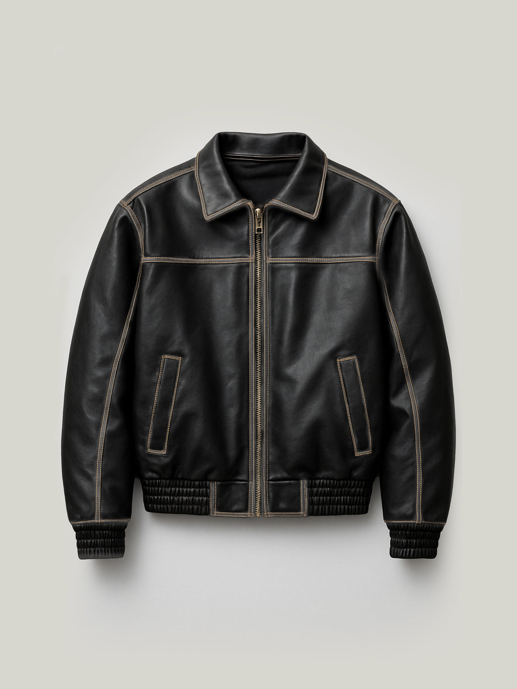Vintage Stitch Leather Jacket