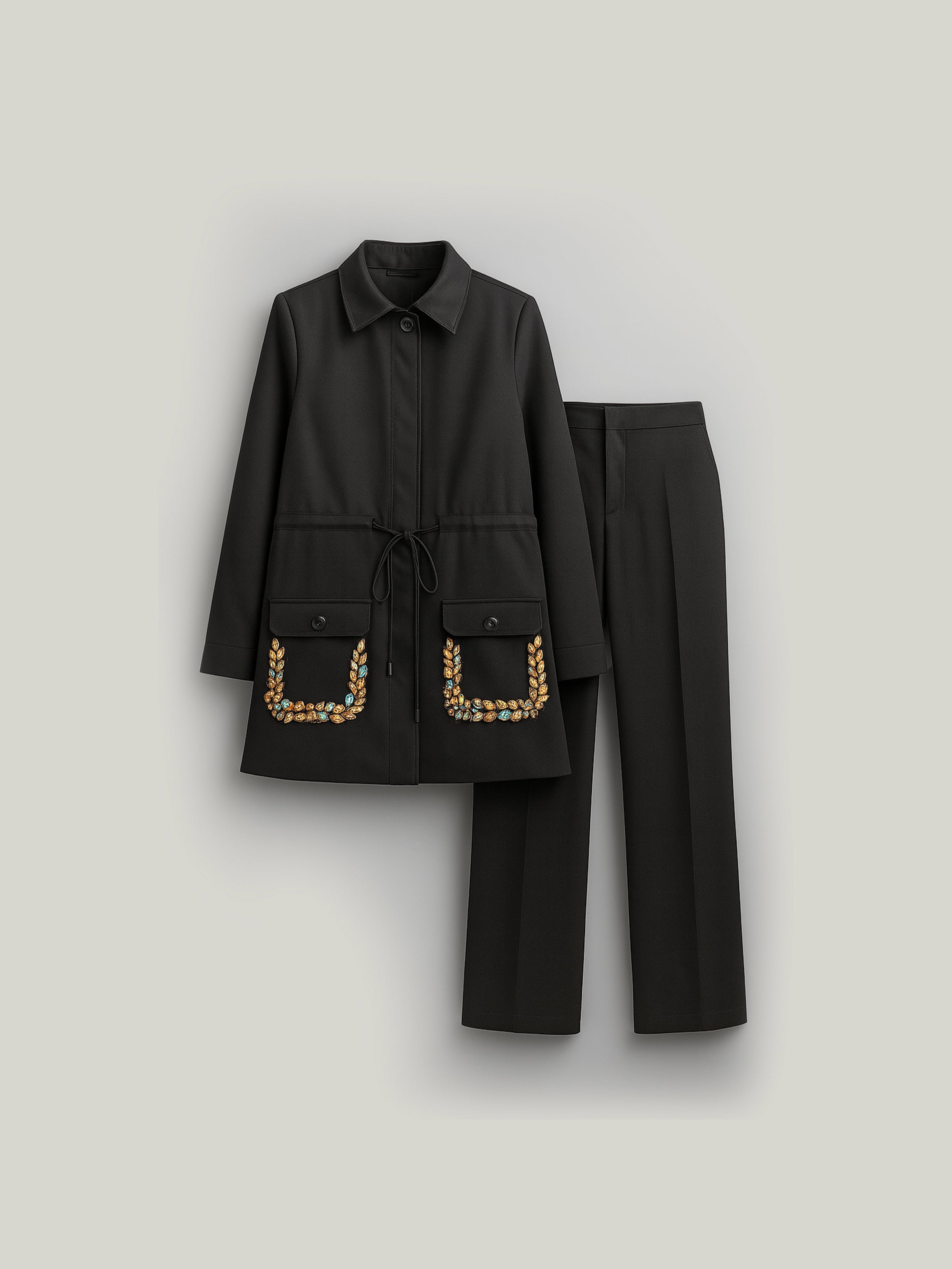 Elegant Two-Piece Set with Embroidered Details
