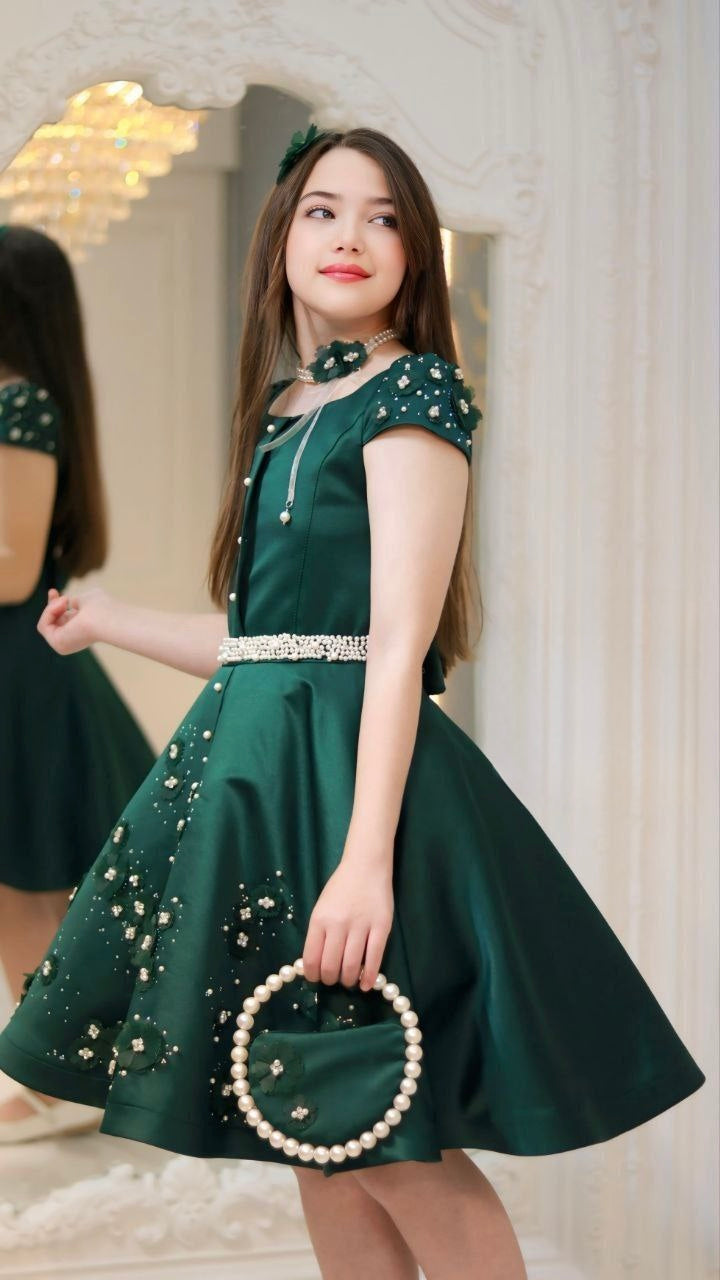 Girls’ Dress with Matching Bag – 2025 Collection