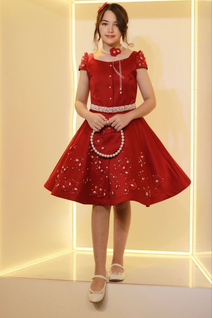 Girls’ Dress with Matching Bag – 2025 Collection