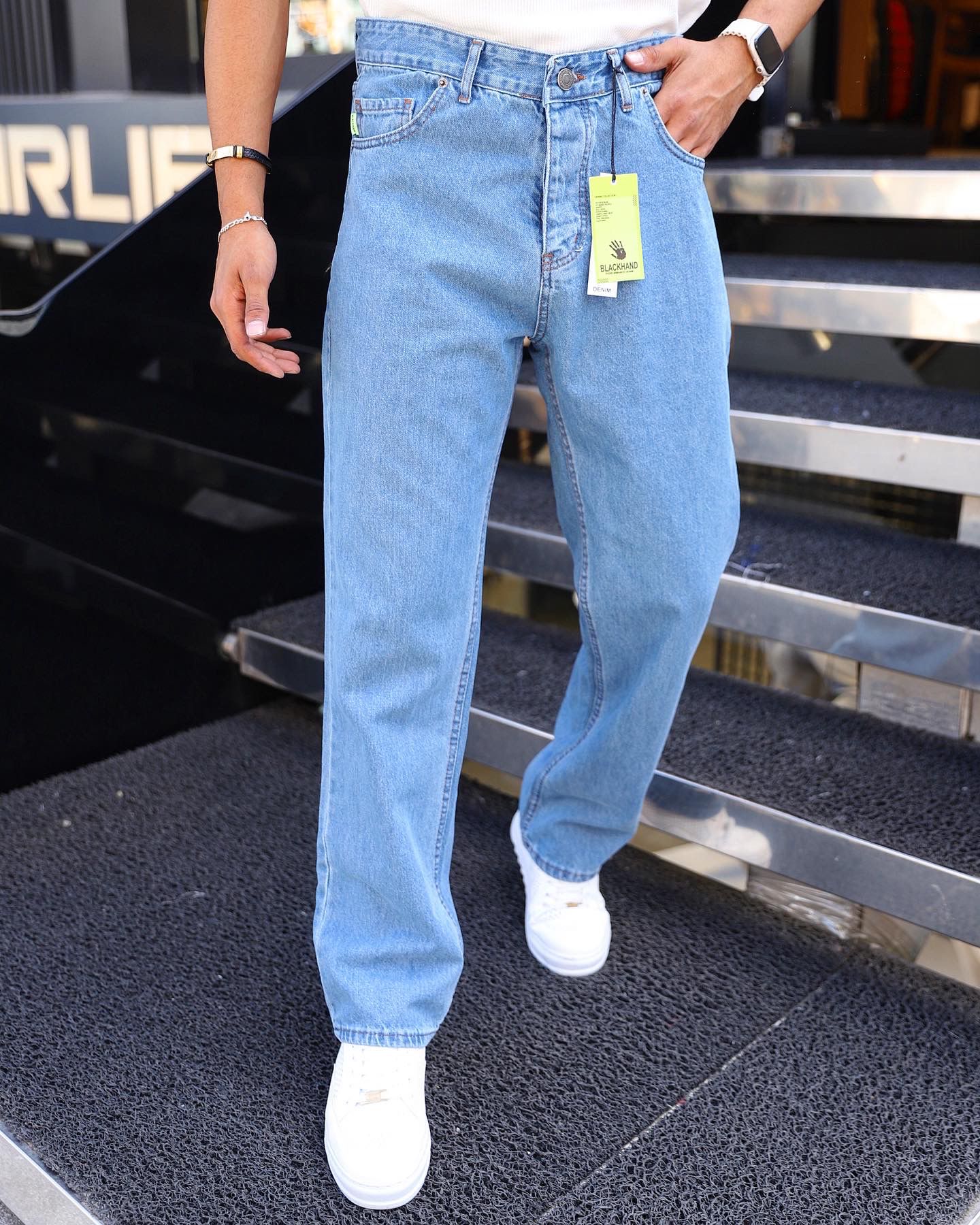 Classic Light Blue Straight-Leg Jeans