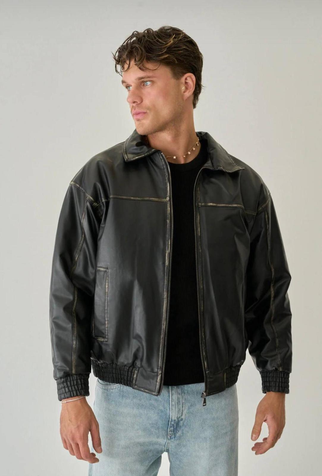 Vintage Stitch Leather Jacket